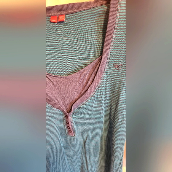 Vintage Esprit 3/4 sleeve blue stripe T-shirt - Picture 3 of 3